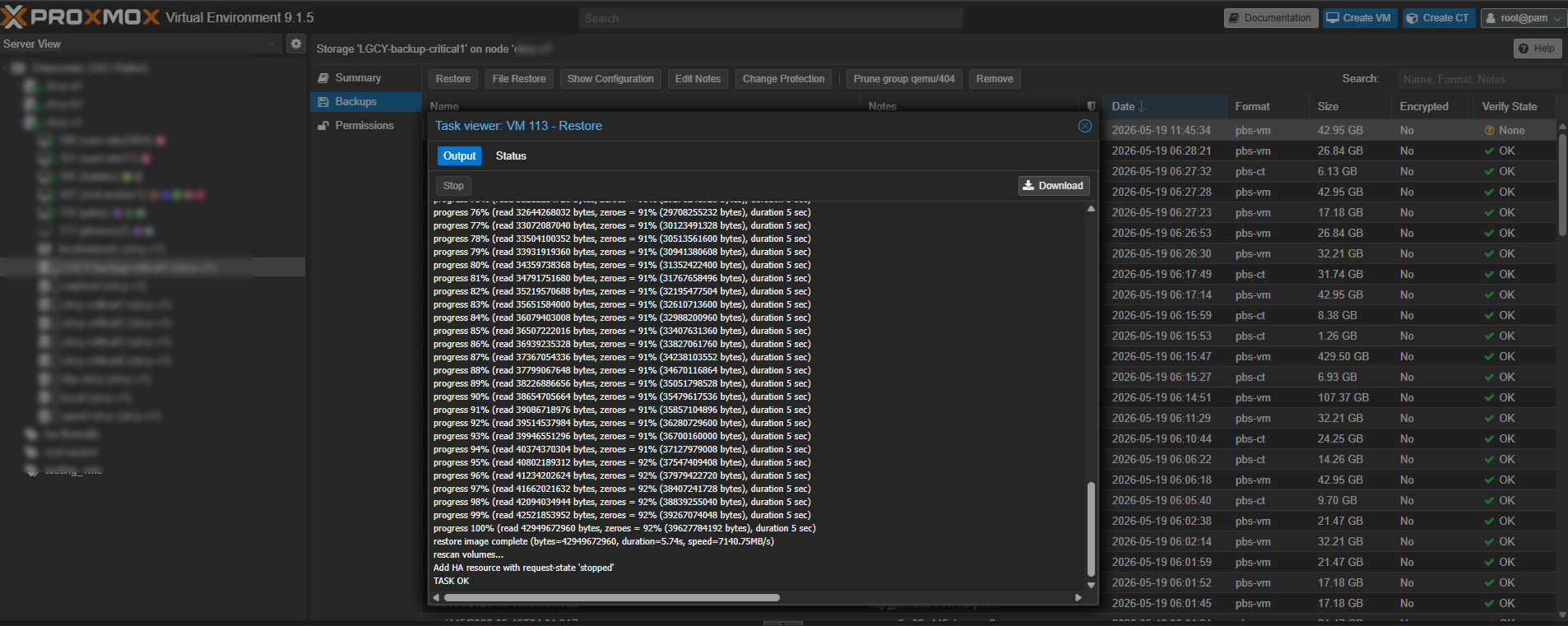 PBS VM Recovery en 5.74 segundos